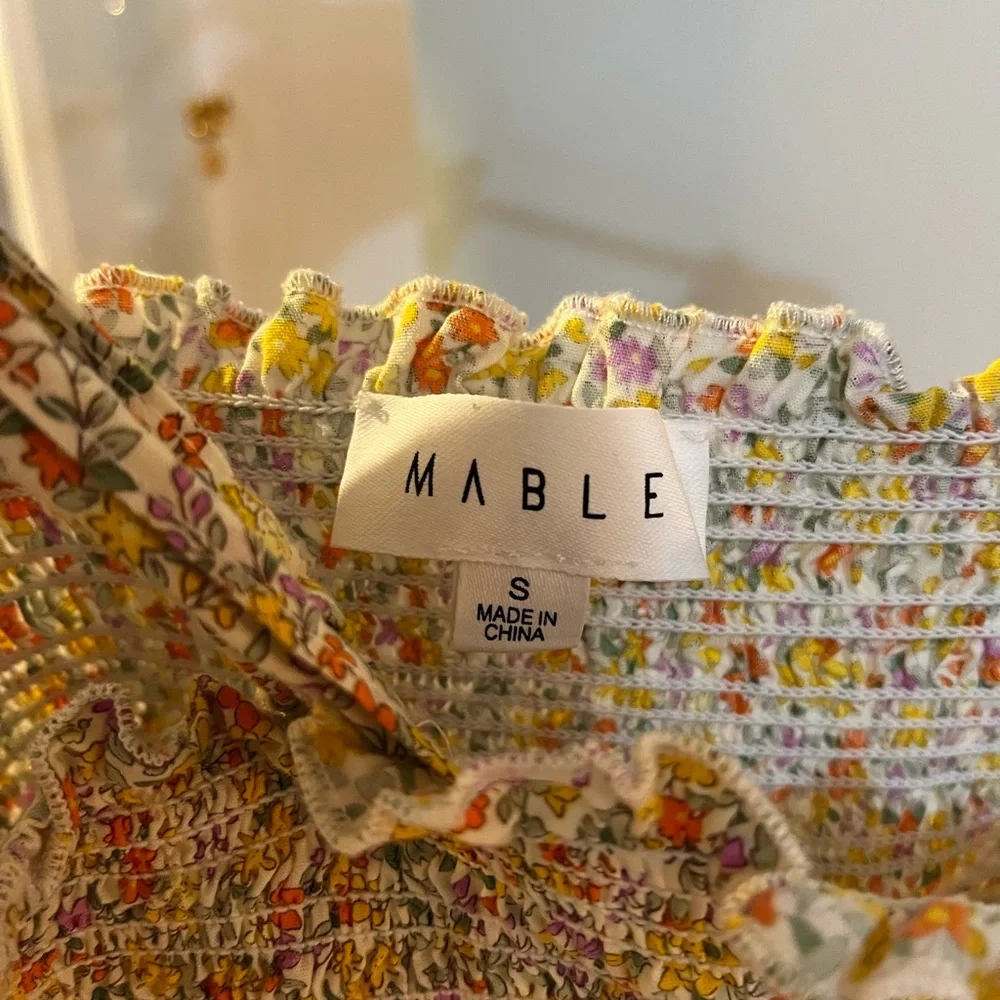 Smocked Ruffle Dress Flowered - Picture 5 of 5